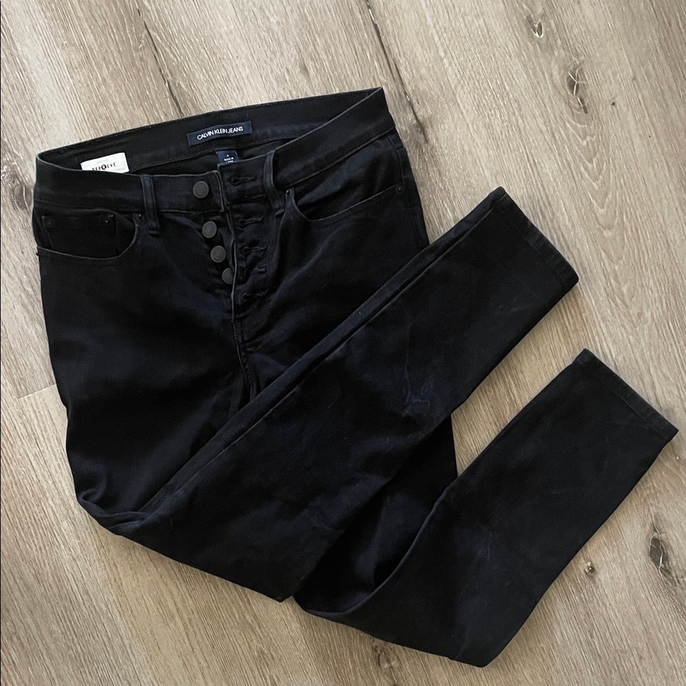 Calvin Klein Women’s Black Button-Fly Denim Jeans